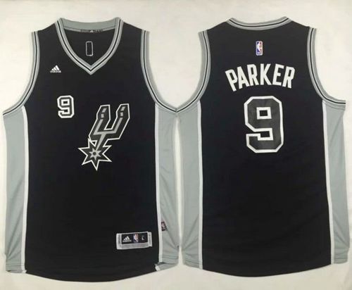 Black Spurs #9 Tony Parker New Road Stitched NBA Jersey